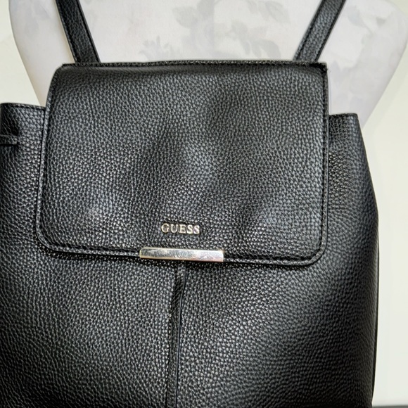 Guess Varsity Black Pebble Grain Adjustable Strap Backpack - Picture 2 of 9